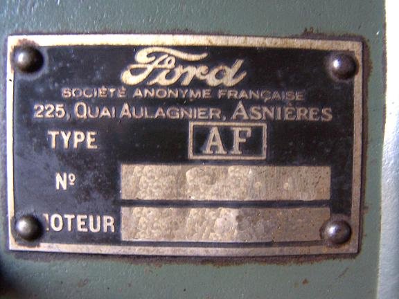 Plaque constructeur